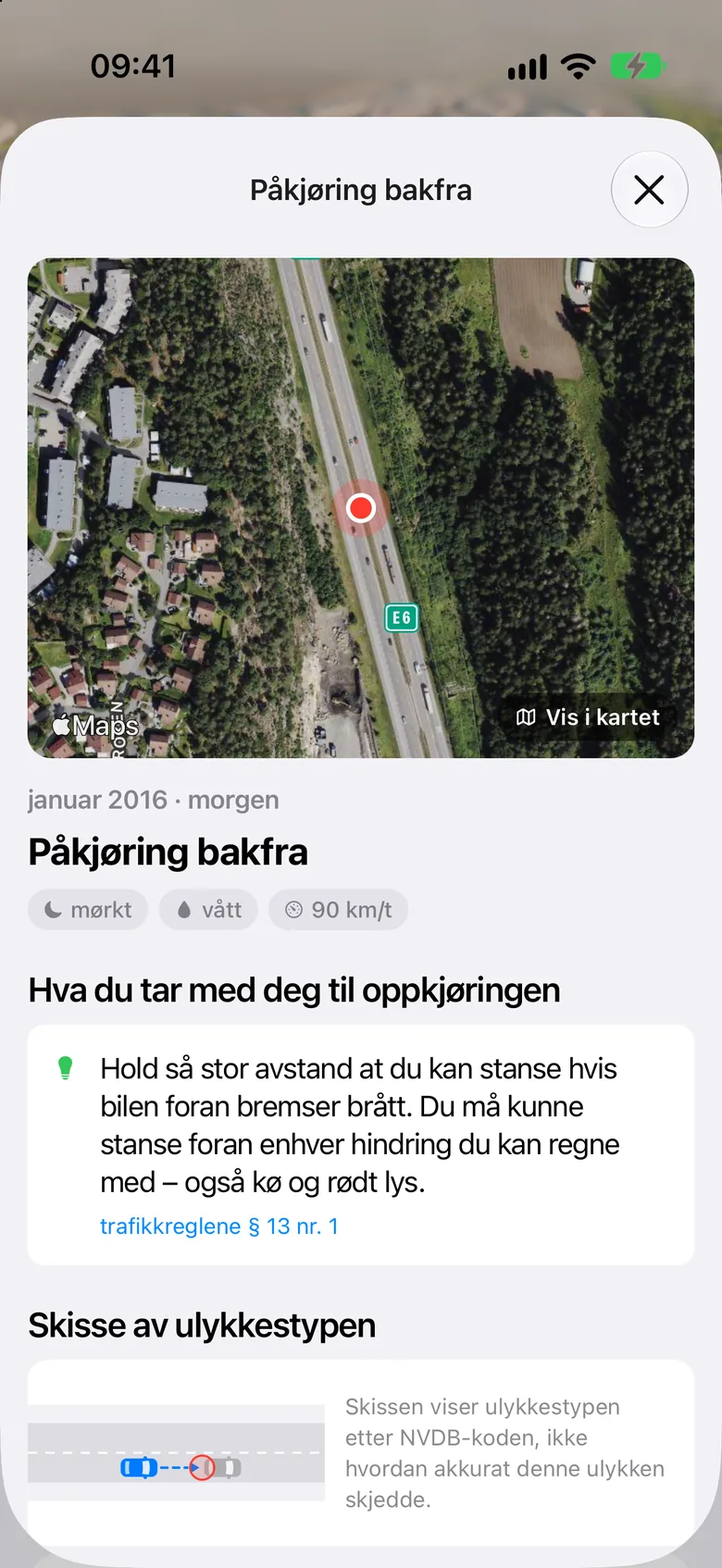 En ulykke fra NVDB: påkjøring bakfra, og hva du tar med deg