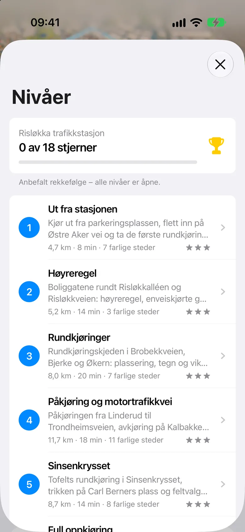 Seks nivåer fra Risløkka trafikkstasjon, med stjerner