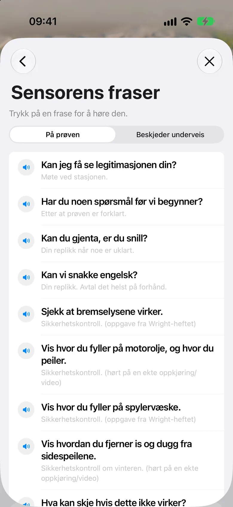 Sensorens fraser med lyd